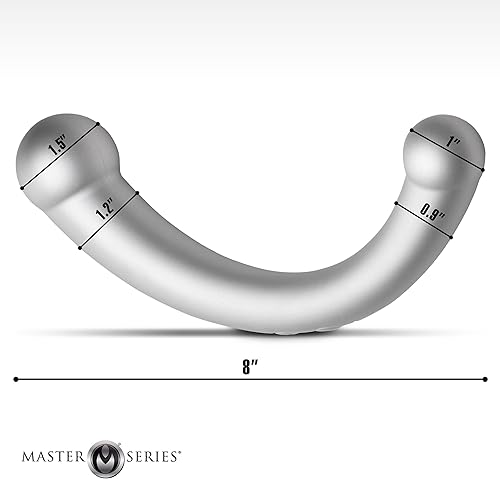 Miniatura 5 de MASTER SERIES Consolador de doble extremo 10X Vibra-Crescent fabricado con silicona de primera calidad para hombres, mujeres y parejas. Punto G