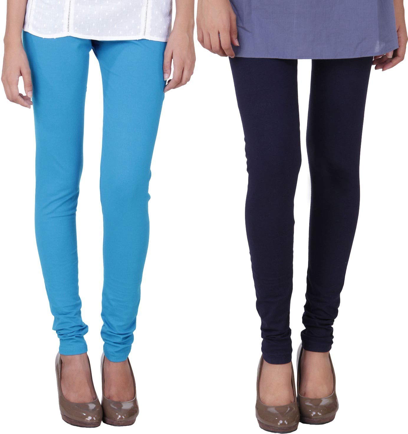 Tillu PilluUltra-Soft Cotton Churidar Solid Regular Slim Fit Leggings for Women’s and Girls Combo Pack of 2 (S, M, L, XL, 2XL)