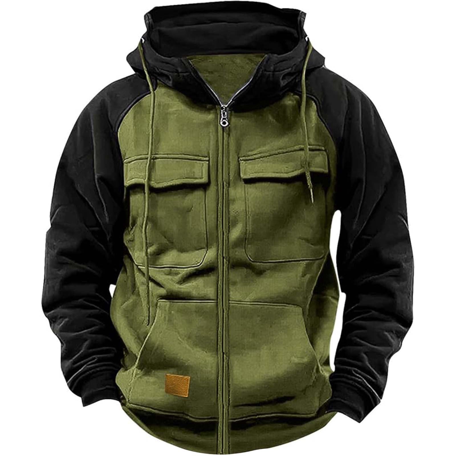 Men's Hoodie Full Zip Up Sweatshirt with Pockets Durable and Comfortable Outdoor Jackets for Men