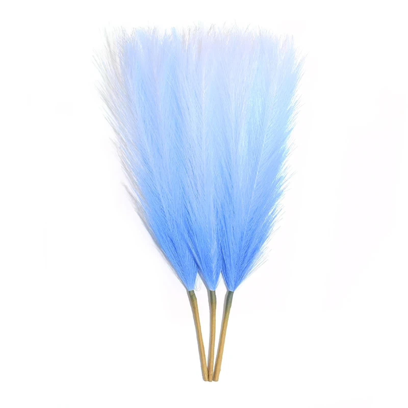 Erba artificiale soffice della pampa da 43 cm, decorazione per casa, matrimonio, festa di compleanno, fiori finti, piante, decorazione blu