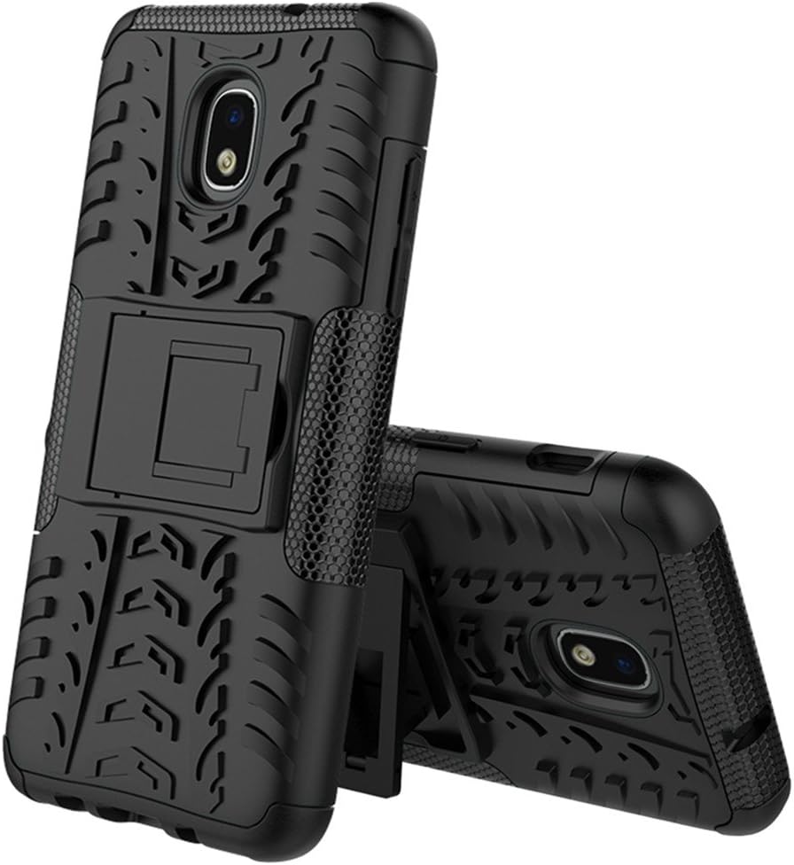 Yiakeng Galaxy J7 Refine Case,J7 V 2018,Galaxy J7 Top,J7 Crown,J7 Aero,J7 Aura,J7 Eon,J7 Star Case, Shockproof Protective with Kickstand Phone Cases for Samsung J737V,J737T (Black)