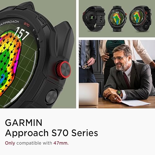 Miniatura 2 de Miimall Funda compatible con Garmin Approach S70, a prueba de golpes, antiarañazos, carcasa ultradelgada, delgada, suave, bisel de TPU, funda
