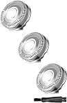 SH30 Replacement Heads Compatible with Philips Norelco Series 3000, 2000, 1000, S738, S1560 & S1211, 9 Stainless Steel Foil Heads, Silver, Corded Electric, Men's Grooming, Men
