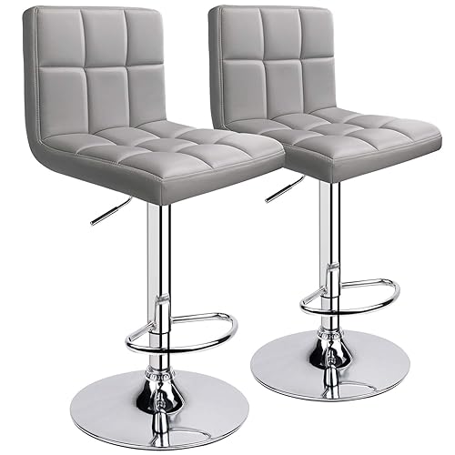 Leopard Bar Stools, Modern PU Leather Adjustable Swivel Bar Stool