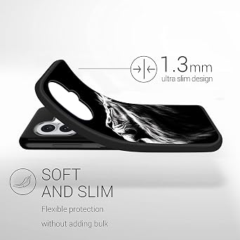 for iPhone 17 Case,Premium Soft Silicone Rubber Full-Body Protective Bumper Case for iPhone 17,Lion in Black White