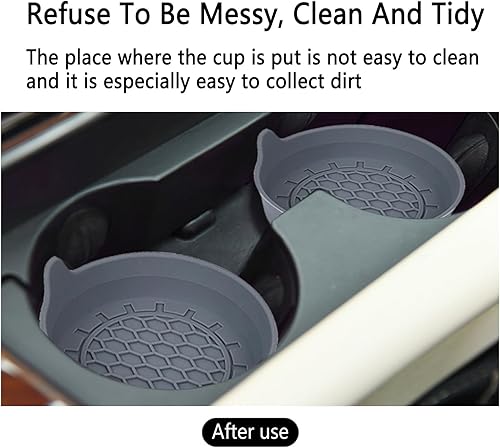 Miniatura 2 de Paquete de 4 portavasos automotrices universales para automóvil, con aislamiento de silicona, impermeable, antideslizante, a prueba de derrames,