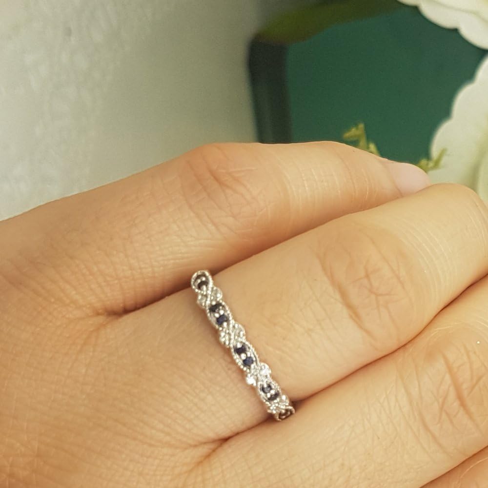 Dazzlingrock Collection Round Gemstone & White Natural Diamond Marquise Miligrain Ring for Women in 925 Sterling Silver