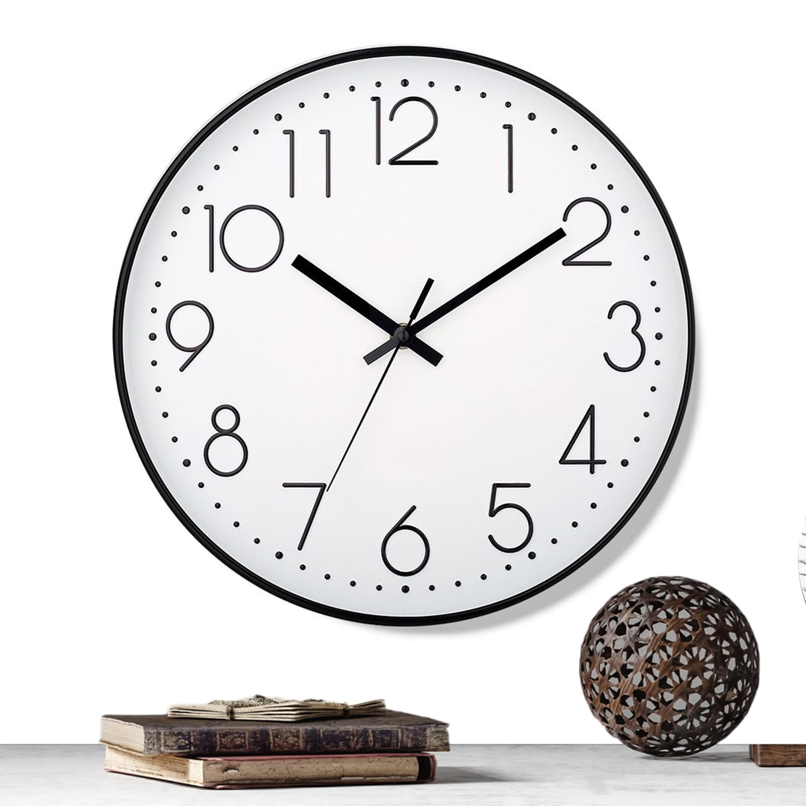 Horloge murale de cuisine 25 cm à pile pour décoration de maison