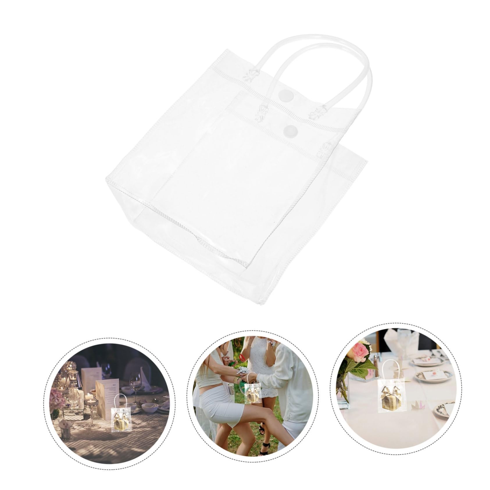 Didiseaon Sacchetti Regalo Trasparenti per Matrimoni e Occasioni Speciali con Manico e Chiusura a Scatto in Pvc 40 Pezzi per Piccoli Oggetti e Prodotti la Cura della Pelle