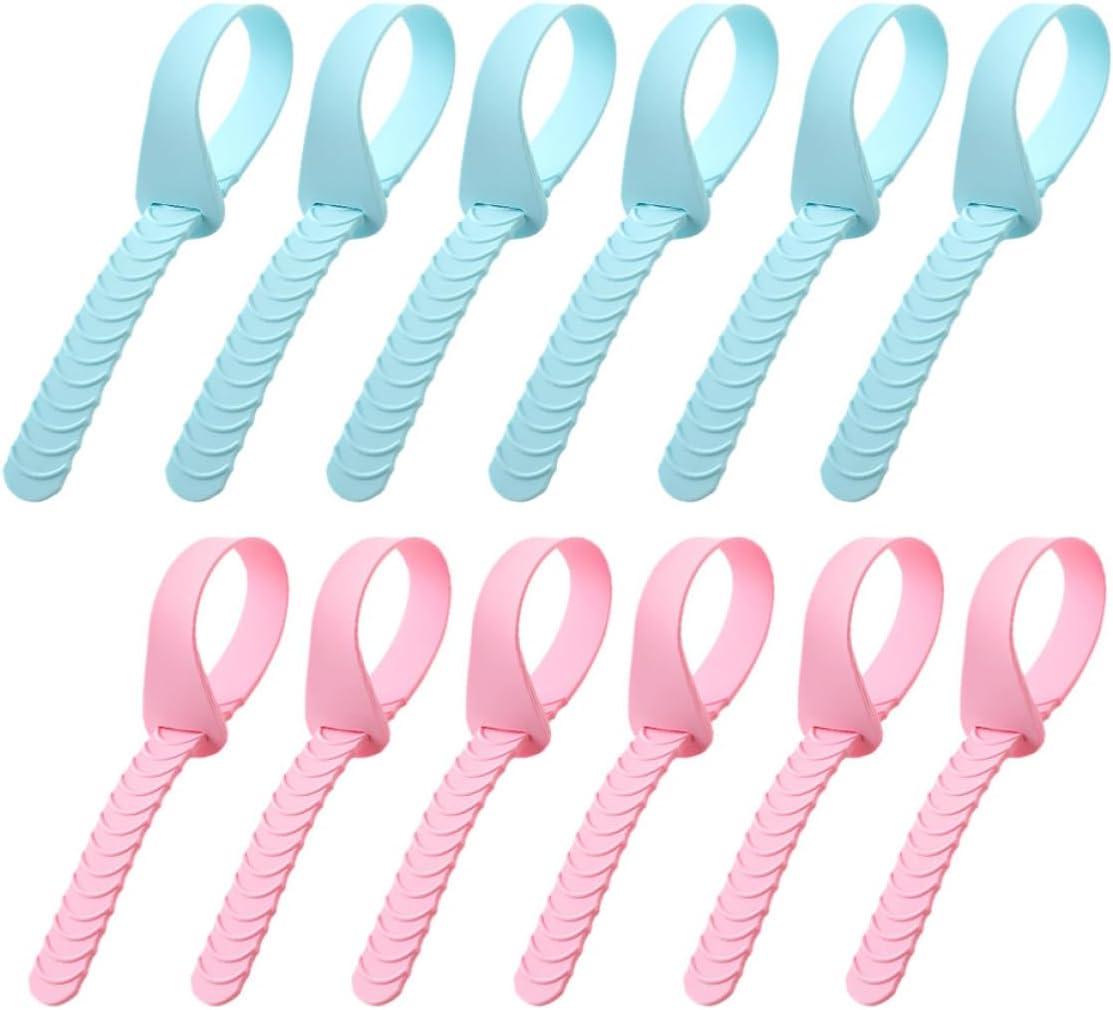 Silicone Toilet Seat Handle Lifter to Keep Hands Sanitary 12pcs with Extended Handle Design Convenient Use Random Color for Toilet Seat Lid and Elderly Bathroom Accessories