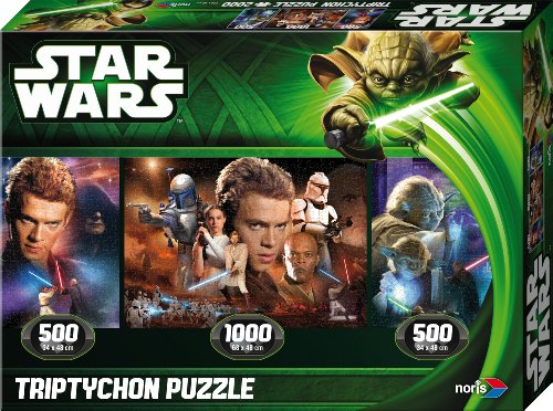 Noris Spiele 606031150 Star Wars Jedi Puzzle épisode 2 & 3 Triptyque, 2000 Pièces