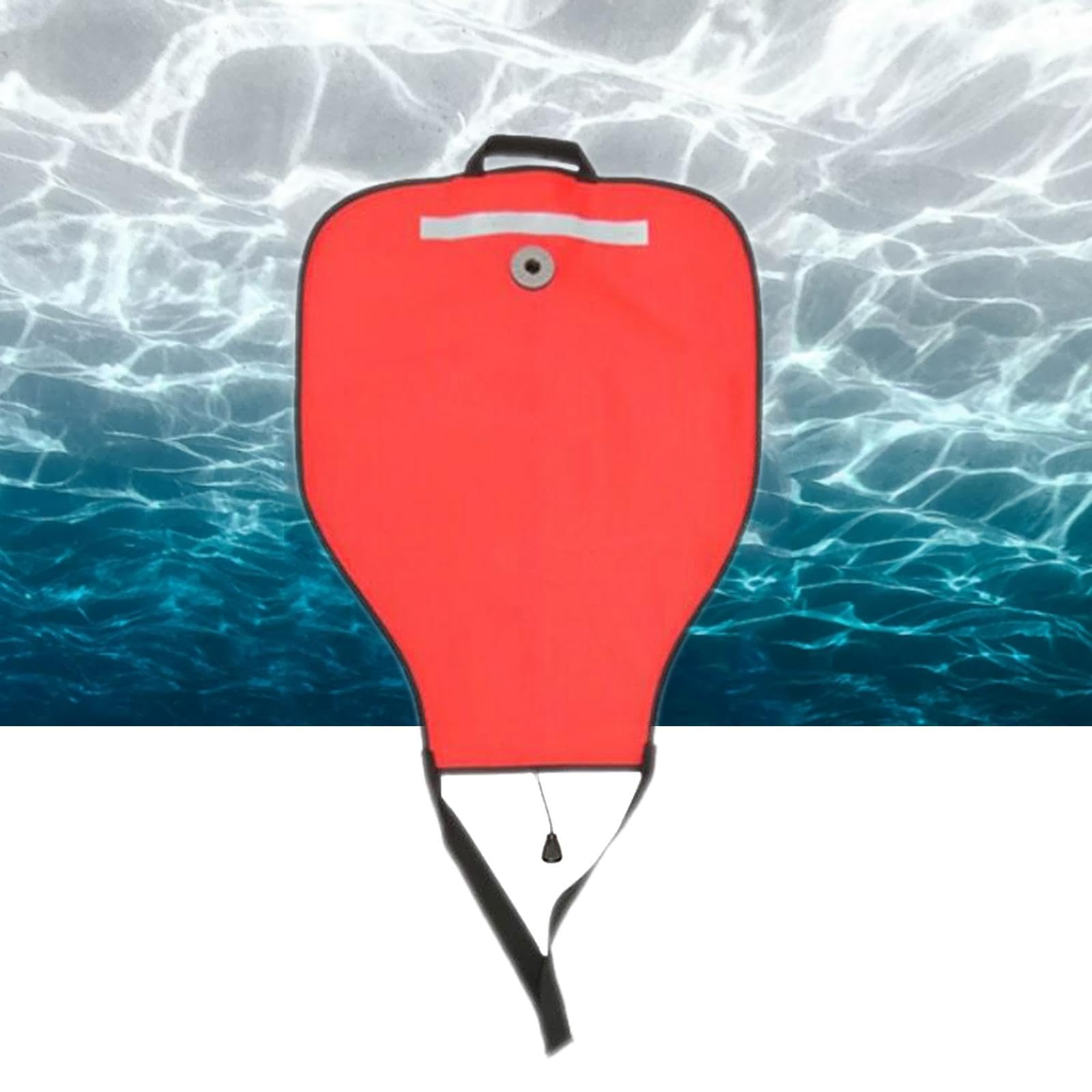 CAQYPVH Scuba Diving Lift Bag with Reflective Strip, 50lbs Buoyancy Bag, Nylon Diving Float Buoy Salvage Bag for Snorkeling Swimming, Red