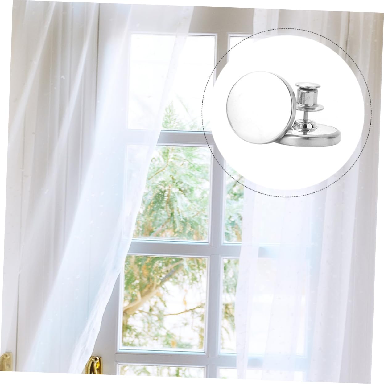 Alipis 24paires Boucles Magnétiques pour Rideaux Attaches Antifuites Faciles à Installer Et Réutilisables pour Décoration De Fenêtre Toutes