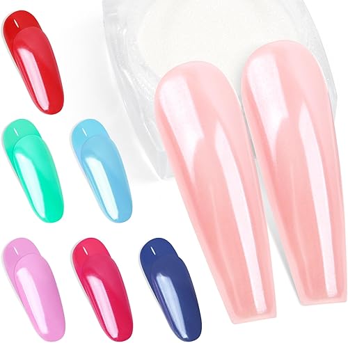 Miniatura 6 de Artdone Polvo de uñas cromado, efecto espejo metálico, pigmento cromado, iridiscente, aurora, brillantina, sirena, perla, kit de polvo para esmalte