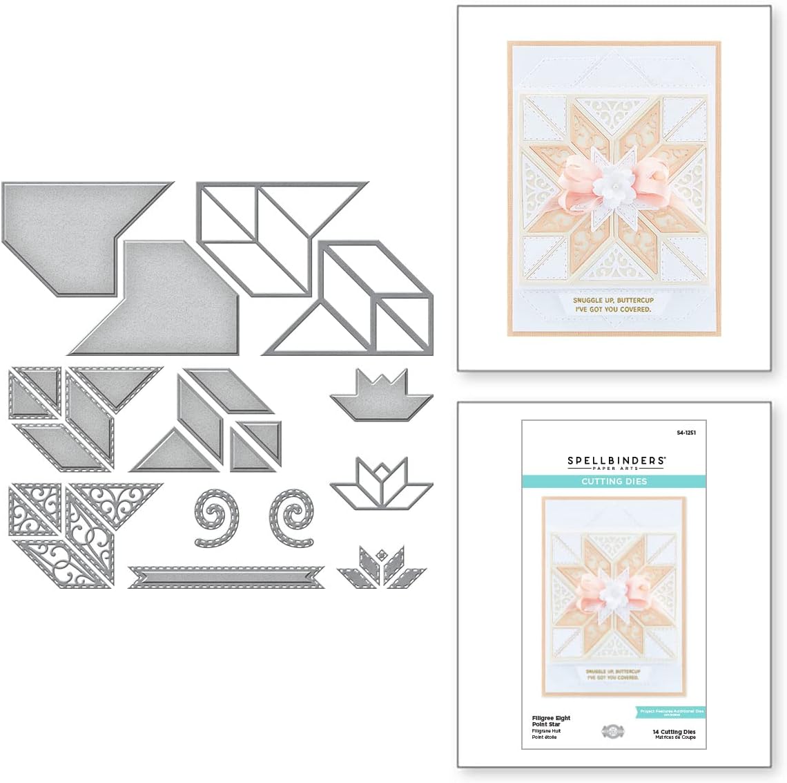 Spellbinders Etched Dies By Becca Feeken - Filigree Eight Point Star