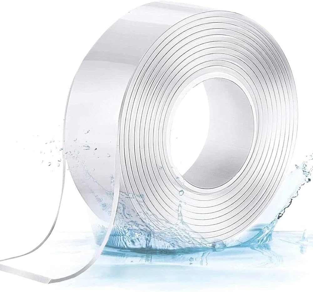 sayyes 2 Pack Double-Sided Nano Gel Tape Super Sticky & Heavy Duty, Washable, Reusable, Heat Resistant, Transparent Tape for Walls | Easy Removable Multipurpose, Grip Mounting Tape 3MX2