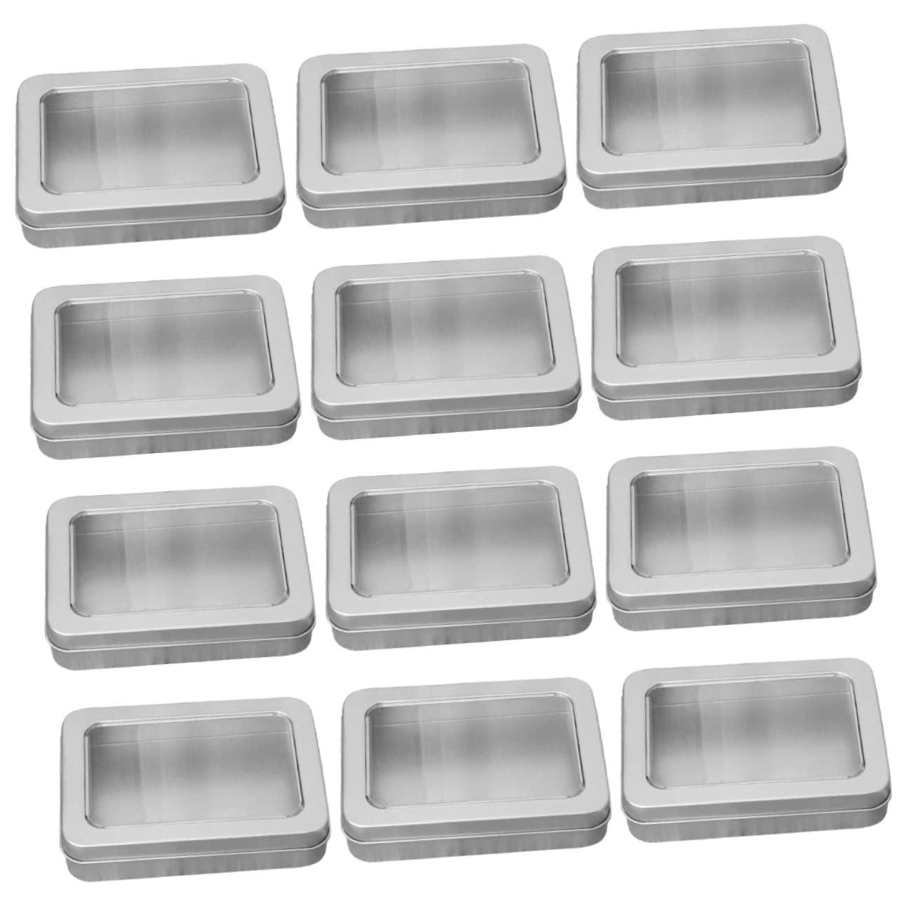 Boîtes de rangement métal hermétiques et transparentes lot décoratif de 12
