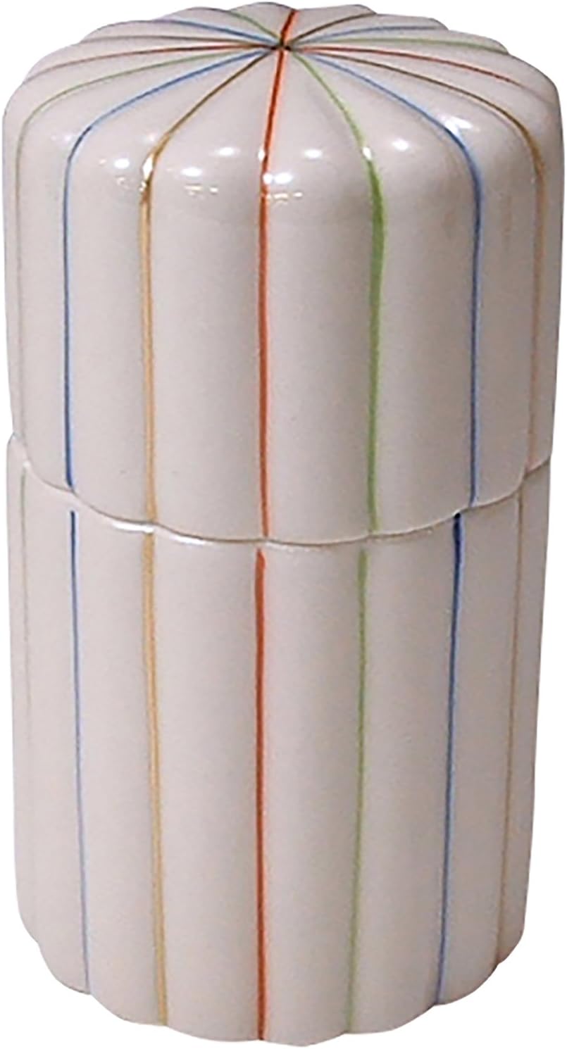 Kyoto Ware SBH068 Kiyomizu Pottery, Toothpick Holder, White, Diameter 2.0 inches (5 cm), Shizen Kiln (Comes in a Gift Box), Spinning Wheel