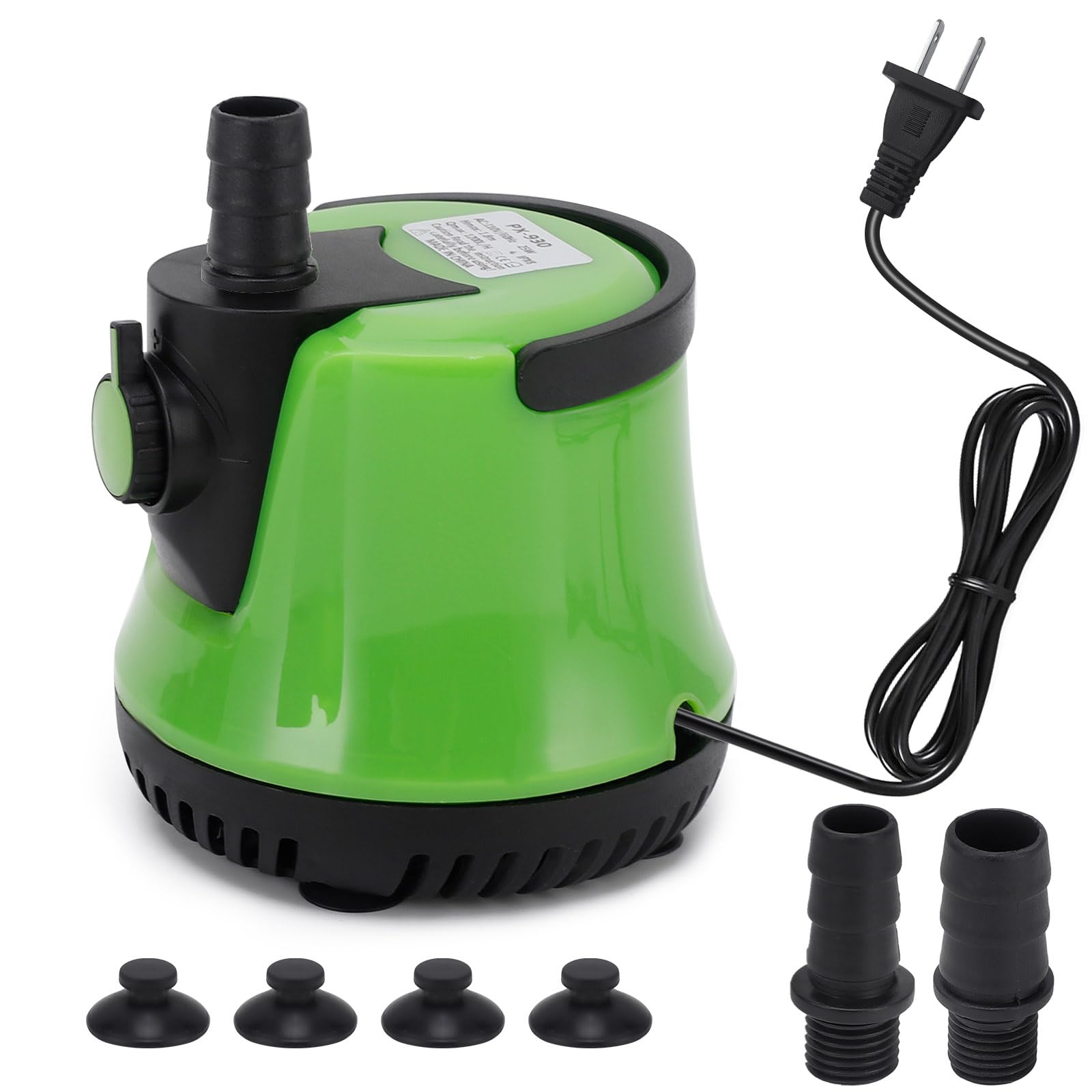 VaniaFam 25W Water Pump 350GPH Submersible Pump, 1200L/H, Max Lift up to 6ft, Fountain Pump with Adjustable Switch 2 Nozzles 6ft Power Cord for