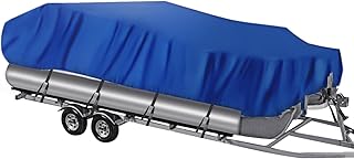 NEVERLAND Pontoon Boat Cover Waterproof Heavy Duty Trailerable Boat Cover Marine Grade Polyester Canvas Cover Fits Pontoo...
