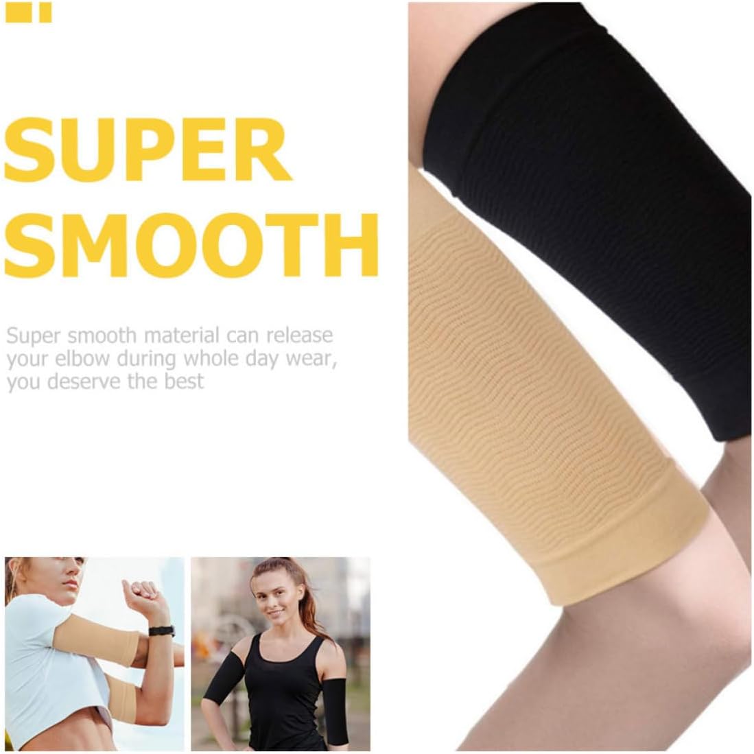 Lurrose Compression Arm Sleeves to Arm Edema for Women 2 Pairs Lightweight Nylon Yoga Sleeves with High Elasticity for Outdoor Sports and Fitness Activities