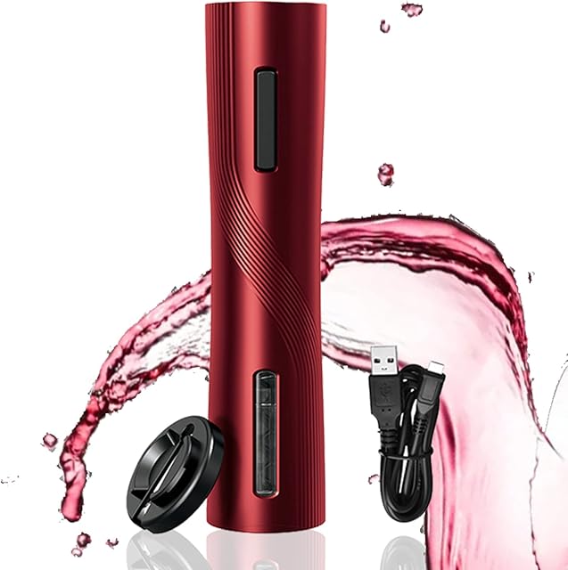 IraXpro Electric Wine Bottle Opener,Electric Wine Opener Rechargeable,Automatic Bottle Opener,Cordless Wine Opener,Electric Corkscrew Bottle Opener with Foil CutterUSB Charging Cable (Red)