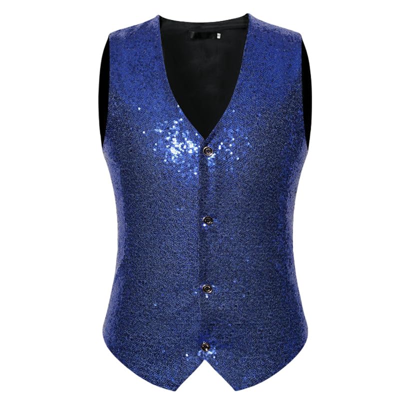 Gilet à quatre boutons pour homme chic et décontracté en paillettes