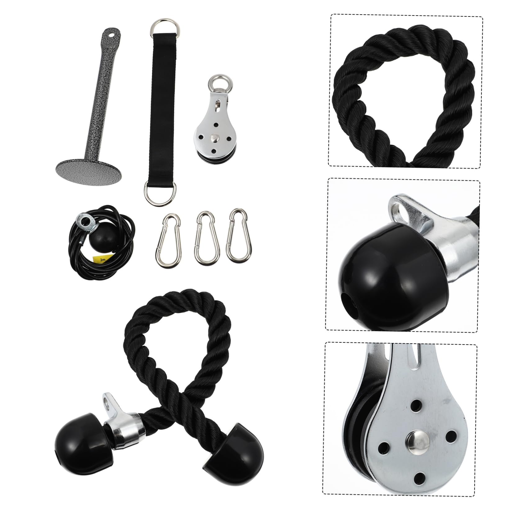 KOMBIUDA 1set Attrezzature per Allenamento Puleggia per Allenare Braccia e Schiena Facile Installare e Utilizzare Alta e Durata Accessorio per Palestra per Fitness e Riabilitazione