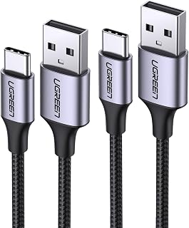 UGREEN 2 Pack USB C Cable Fast Charge QC 3.0 3A Fast Charging Cable Compatible with iPhone 15, Galaxy S23/S22 Ultra, Pixel 7 6, Huawei P60, Switch (1M + 2M)