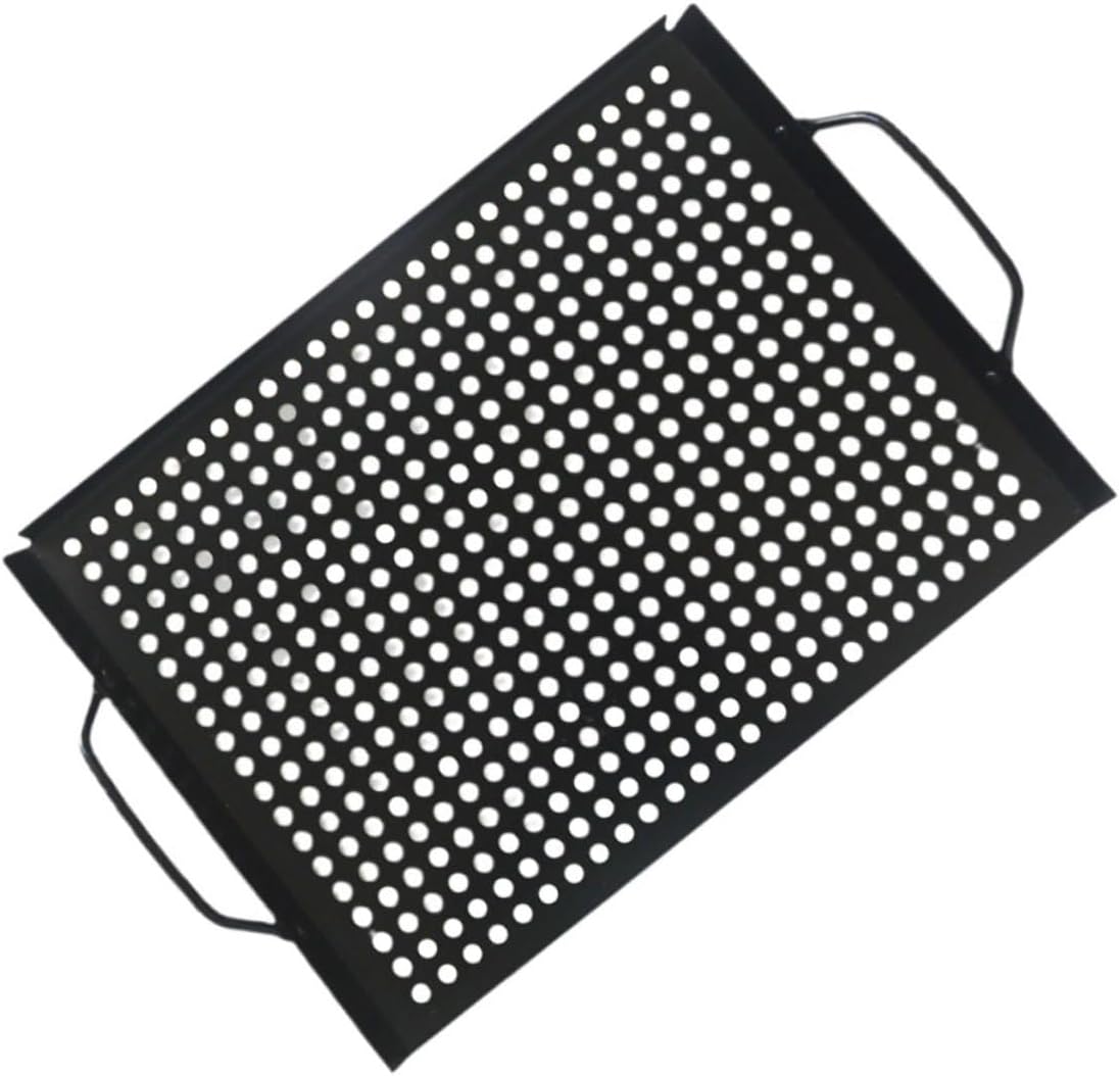 Nonstick Grill Pan Rectangular Iron Outdoor Bbq Tray with Handle