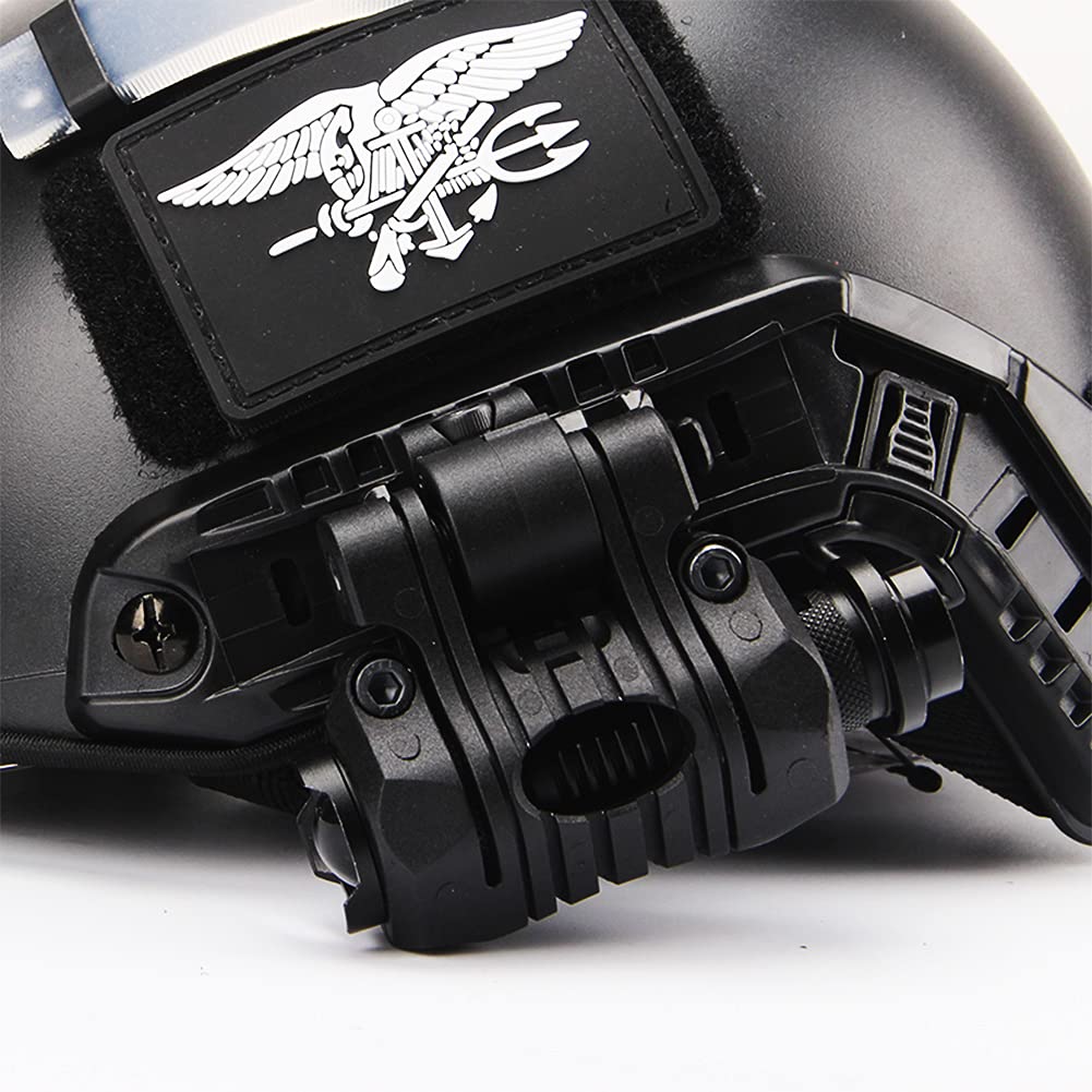 Set Torcia Tattica, Visiera Casco Regolabile, con Casco Airsoft e Copertura per Casco, per Paintball BBS Gun Shooting Game Halloween Cosplay Party