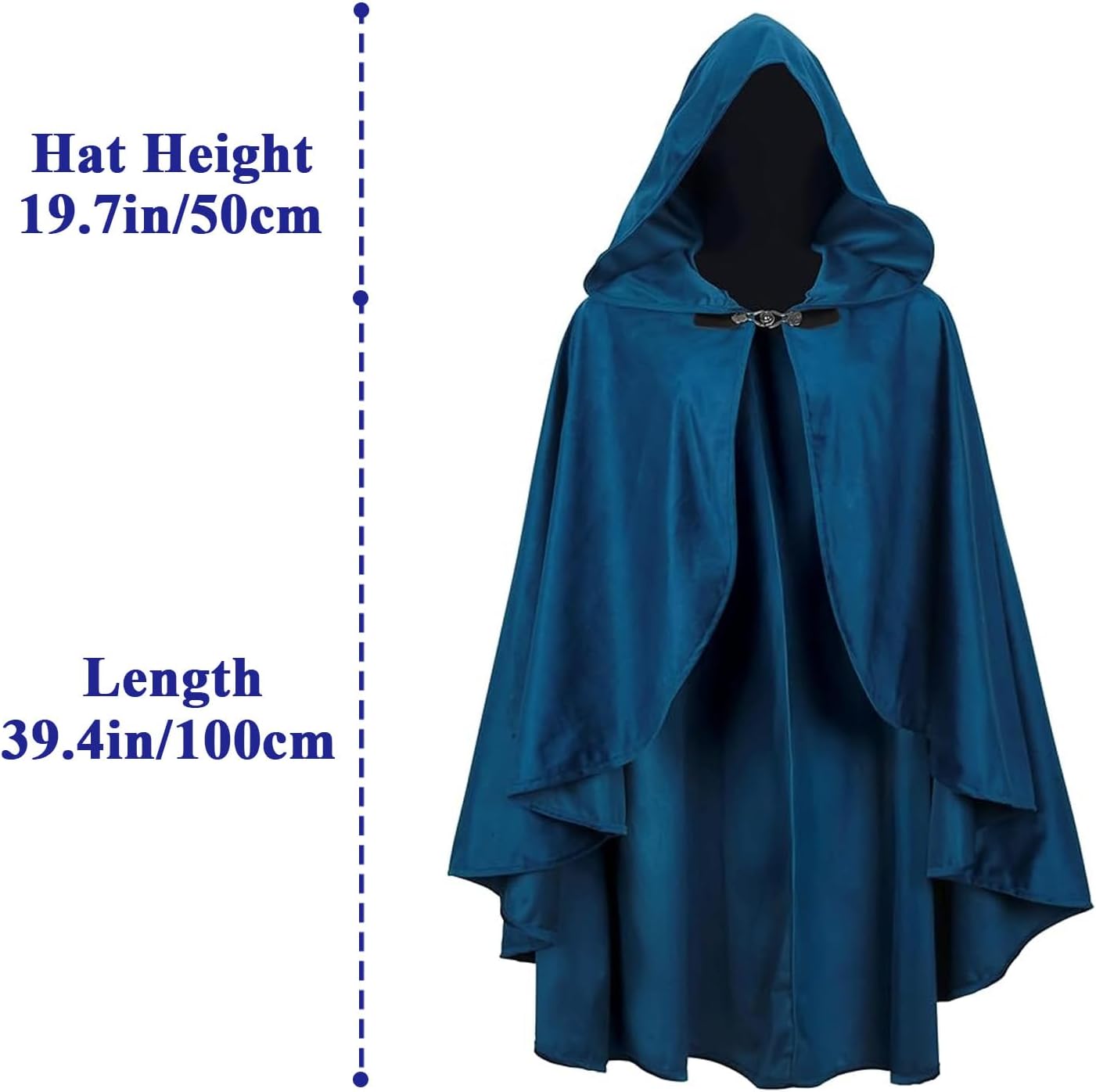Medieval Hooded Cloak for Women - Renaissance Costume Cape, Halloween Cosplay Wizard Witch Hooded Cloak - Image 7