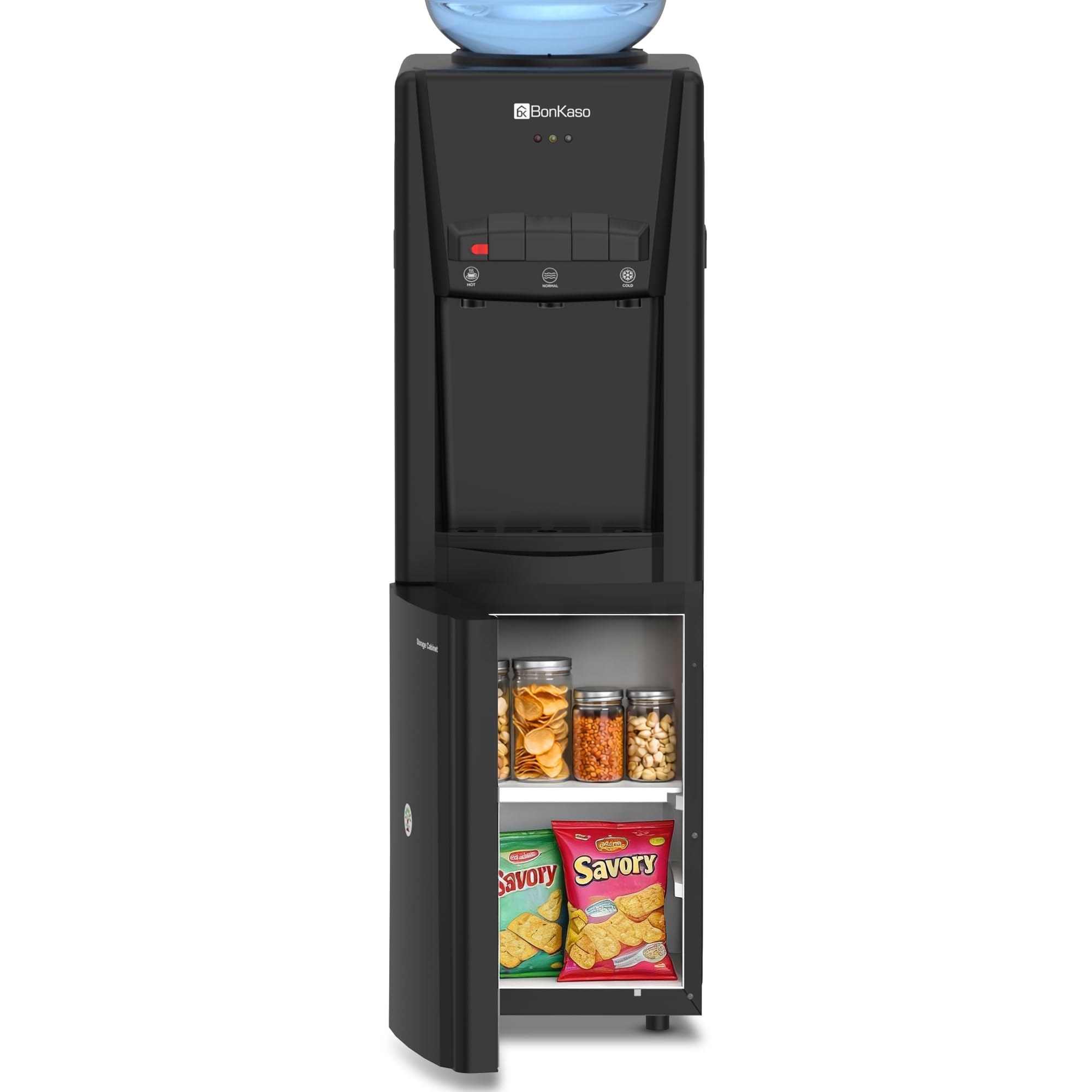 BonKaso Hot and Cold Water Dispenser 21C FSC Black | 610W Floor Mounted Top Load Water Dispenser | 6°C Cold & 85°C Hot | Home & Office Water Cooler Machine