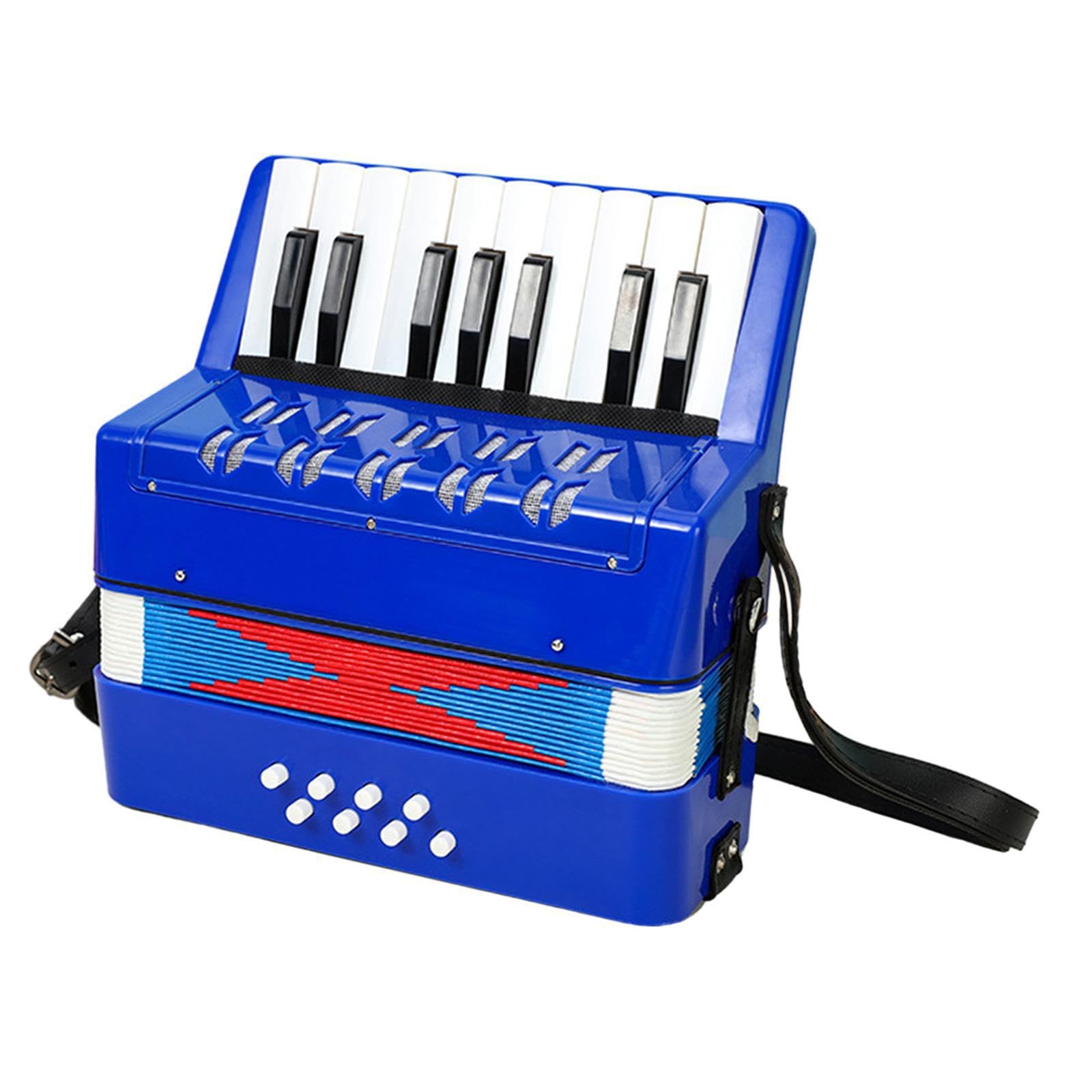 Fisarmonica giocattolo con stile accattivante che riconosce la passione dei giovani musicisti per la creazione di suoni musicali. Strumento musicale , Blu , 23x10x23cm