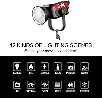 Vista 7 de GVM Pro 400B - Luz de video LED de 400 W, montaje Bowens, CRI97+, temperatura de color 2700-6800K, 14500lux@3.3 ft, control de aplicación, cubierta