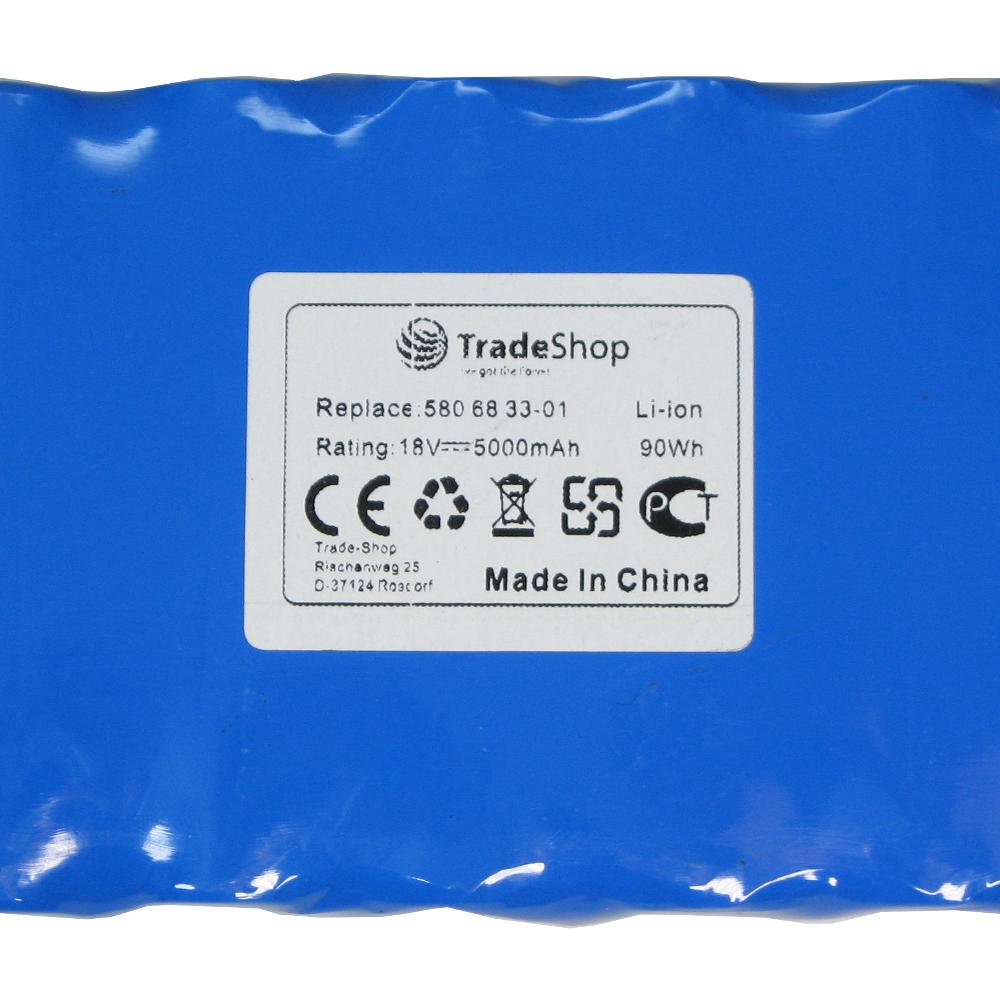 Trade-Shop Batterie li-ION 18V / 5000 mAh pour Robot Tondeuse Husqvarna Automower 320 330X 420 430 450 450X, remplace 580 68 33-01, 588 14 64-01, 588 14 64-02, 588 14 64-01, 588 14 64-02, 5881464-02