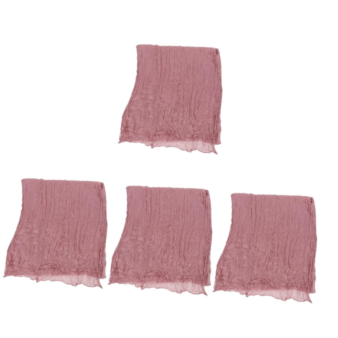 iplusmile 4pièces Chemin De Table Bohémien Mousseline Grise Poudrée Décoration Élégante pour Mariage Et Fête Adapté à Diverses De Table