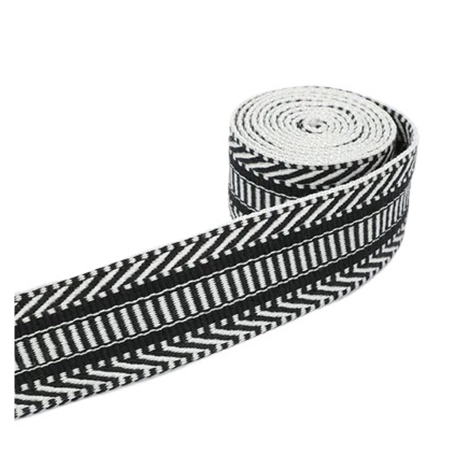 HYFEUOKF Webbing Strap 1 Yard Cotton Webbing 3.8/5CM Width Soft Thin Ribbon Sewing Material For Bag Strap Belt DIY Clothes Tape Decor Craft For Upholstery(Black 3.8cm) — image 1