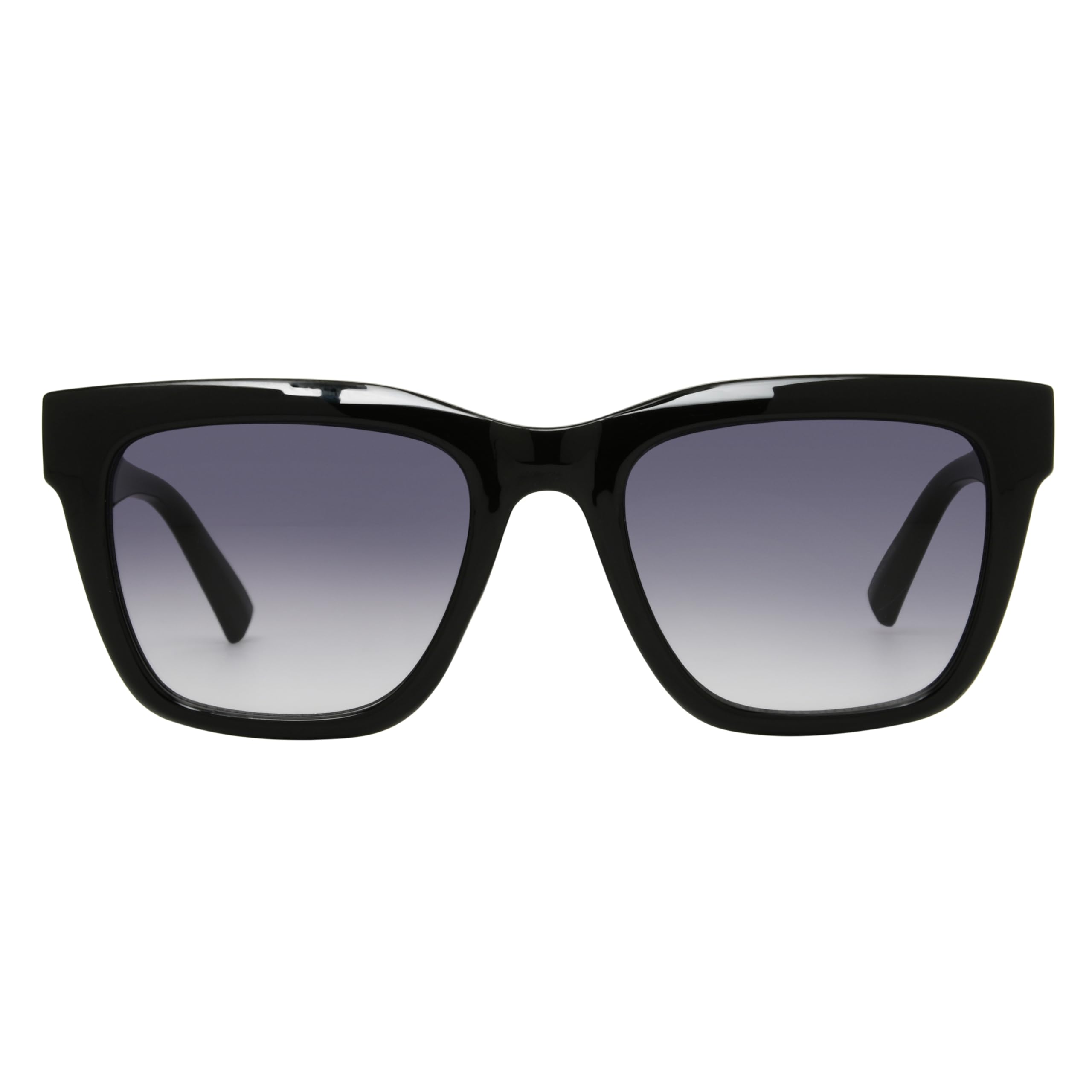Foster Grant Womens Sunglasses – Bold Rectangle Black Frame with Wide Temples, Scratch & Impact-Resistant Lenses, UVA-UVB Protection & Smoke Tint for Modern, Edgy Style