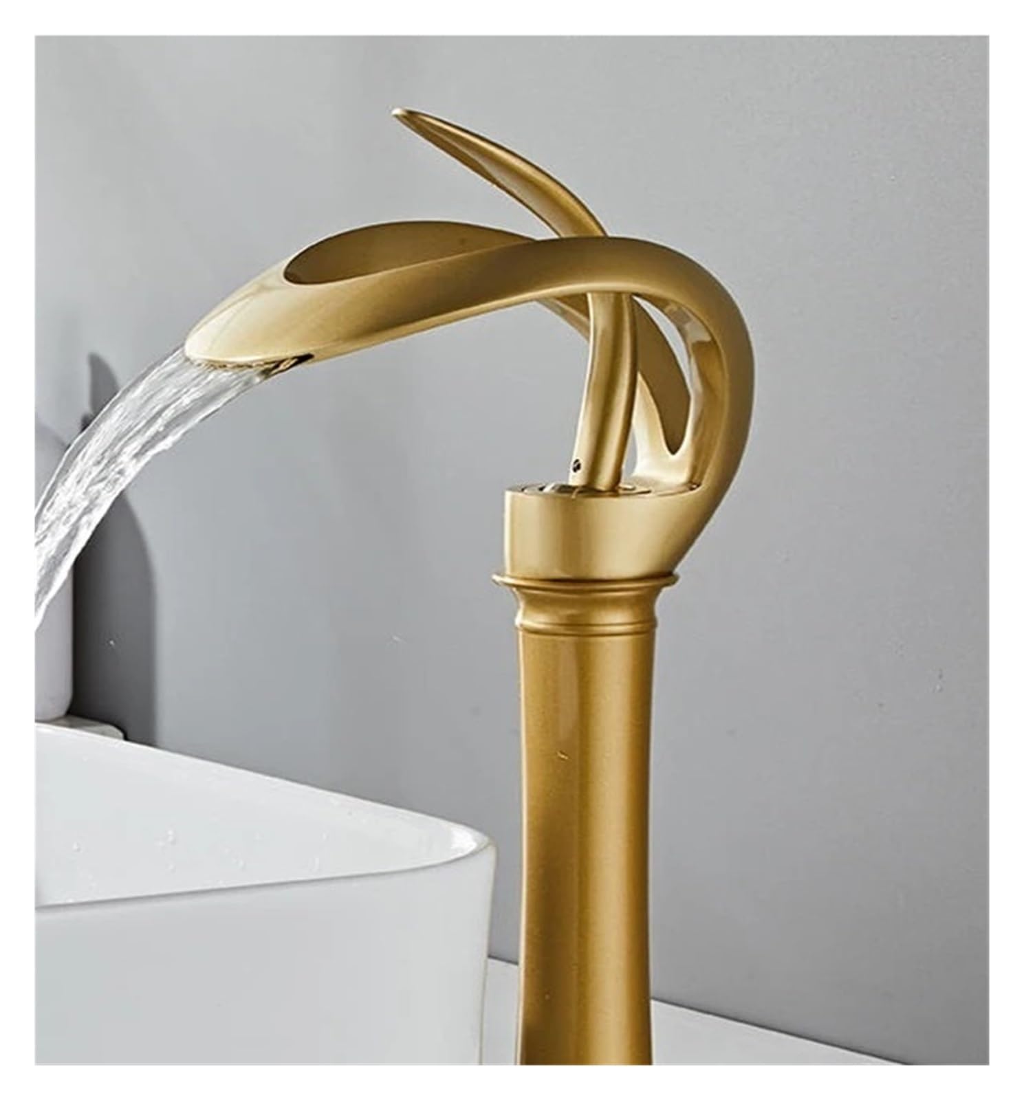 Robinet de baignoire mélangeur laiton or grand avec pulvérisateur d'eau