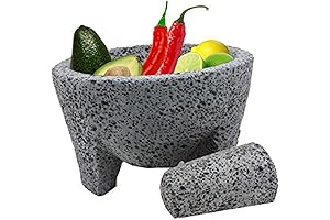 OUTASIGHT Molcajete Authentic Mexican Bateas Handmade Mortar and Pestle Large 8.5"