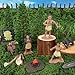 Draupnir Native American Figurines Set Indian Figures for Project Forest Diorama Kits Jungle Diorama Supplies Rain Forest Animals Figures Animals Model Scenery Kit DIY Crafts (Native American)