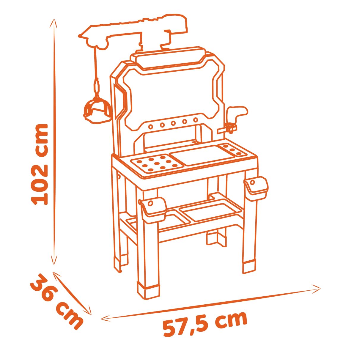 Smoby - Black+Decker - Etabli Bricolo Builder - 87 Accessoires - Matière Recyclée - A Partir de 3 Ans - Fabrication Française