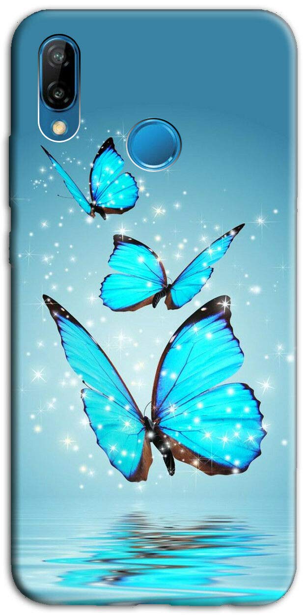 Mixroom - Cover Custodia Back case In TPU Silicone Morbida Per Huawei P Smart 2020 Fantasia Farfalle Viola N199