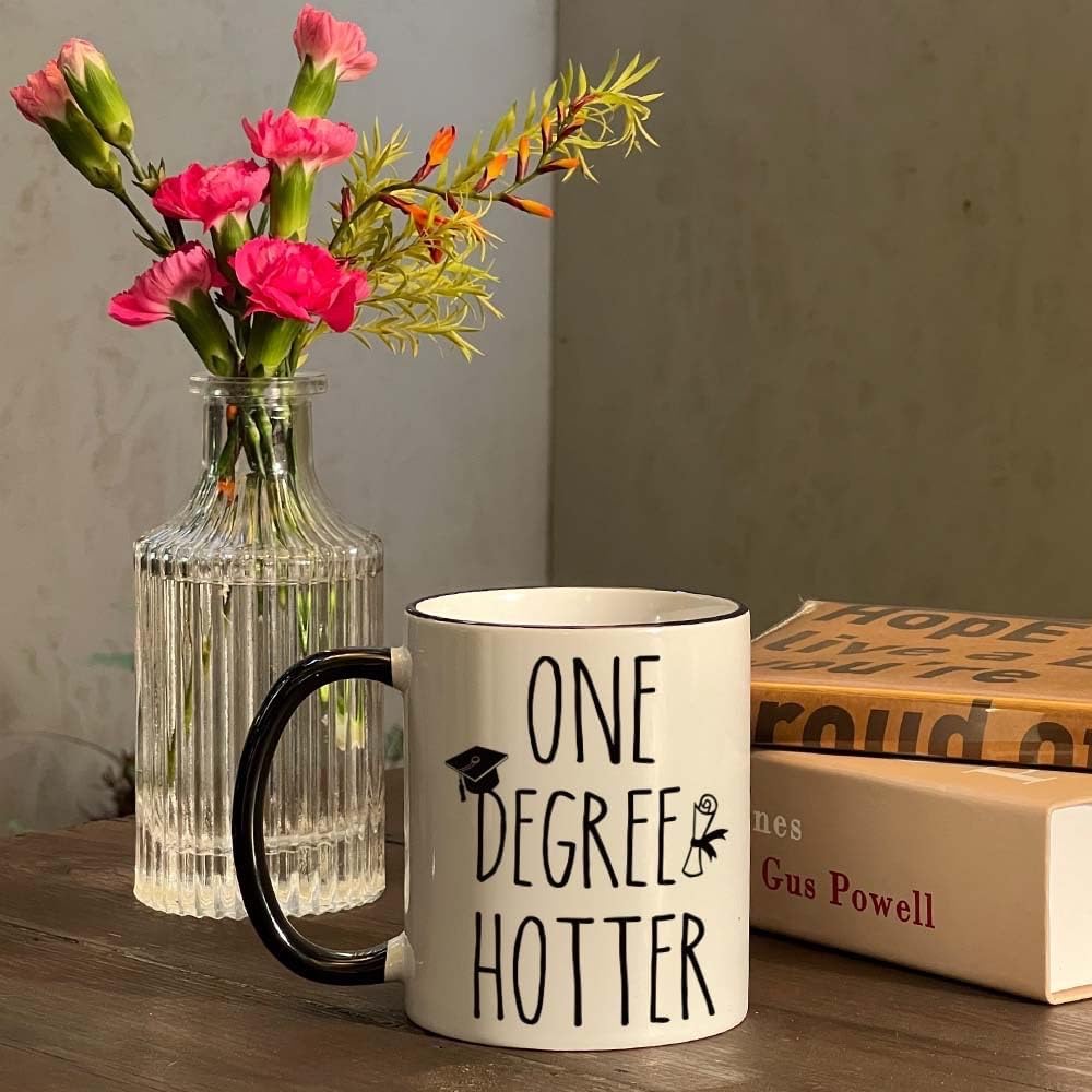 Class of 2026 Graduate Gifts for Him Her - One Degree Hotter Graduation Coffee Mug & Card, Funny College Masters Phd Degree Graduations Gifts for Women Men Friends Son Daughter Classmate 11oz - Image 3