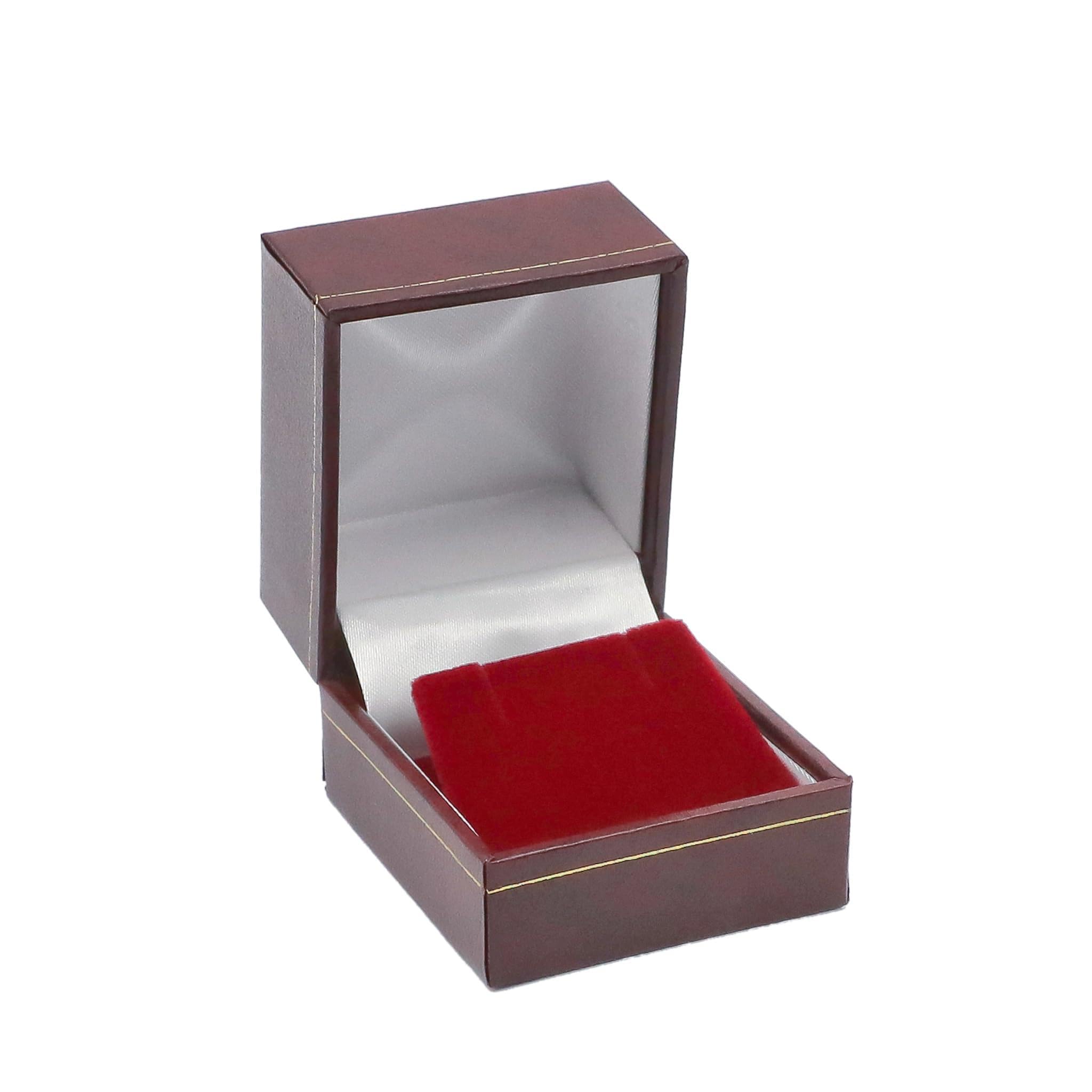 Eco-Friendly Earring Boxes – Burgundy Earring Presentation Box & Earring's Box Gift, Leatherette & Paper-Covered Box with Gold Accent, Velvet Insert & Satin Lined Lid – For Engagement & Anniversary
