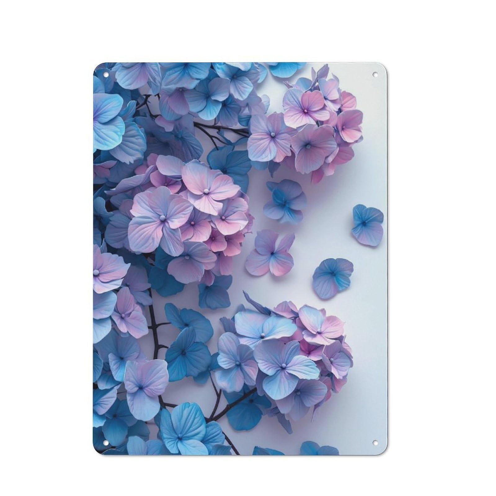 Junmoney Hydrangea Flowers Tin Sign 40X30cm With For Workshop Wall, Vintage Decor, For Metal Sign Collectors, For Garage And Workshop Walls