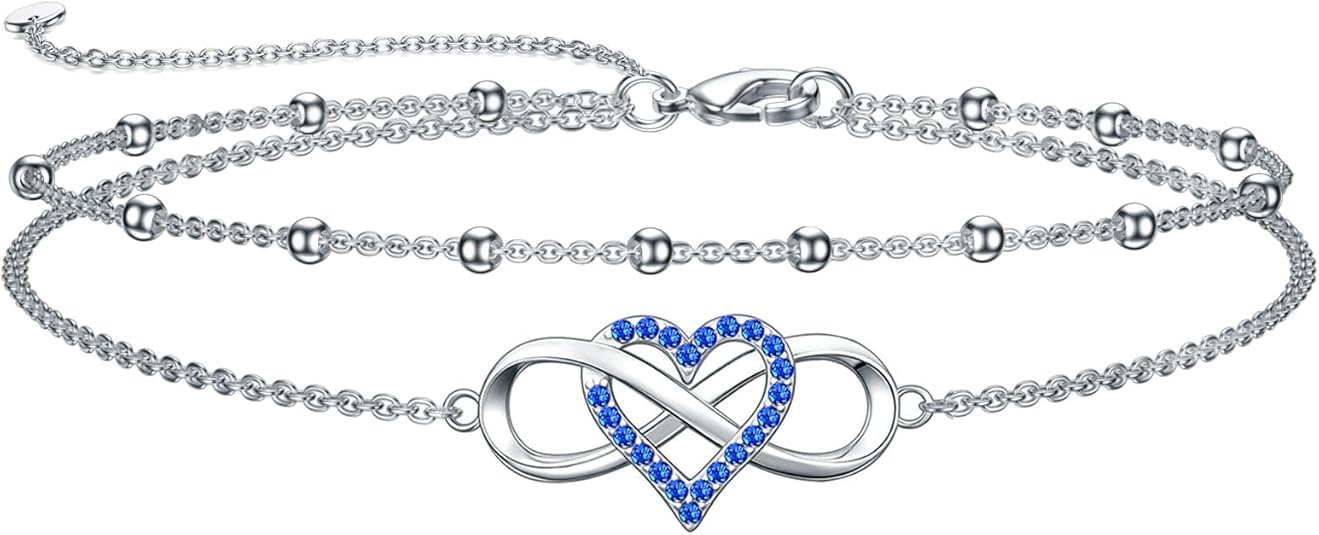Dorunmo Bracciale in argento sterling 925, con cuore infinito, ideale per la festa della mamma, Natale e compleanni, regalo perfetto per mogli, fidanzate e mamme