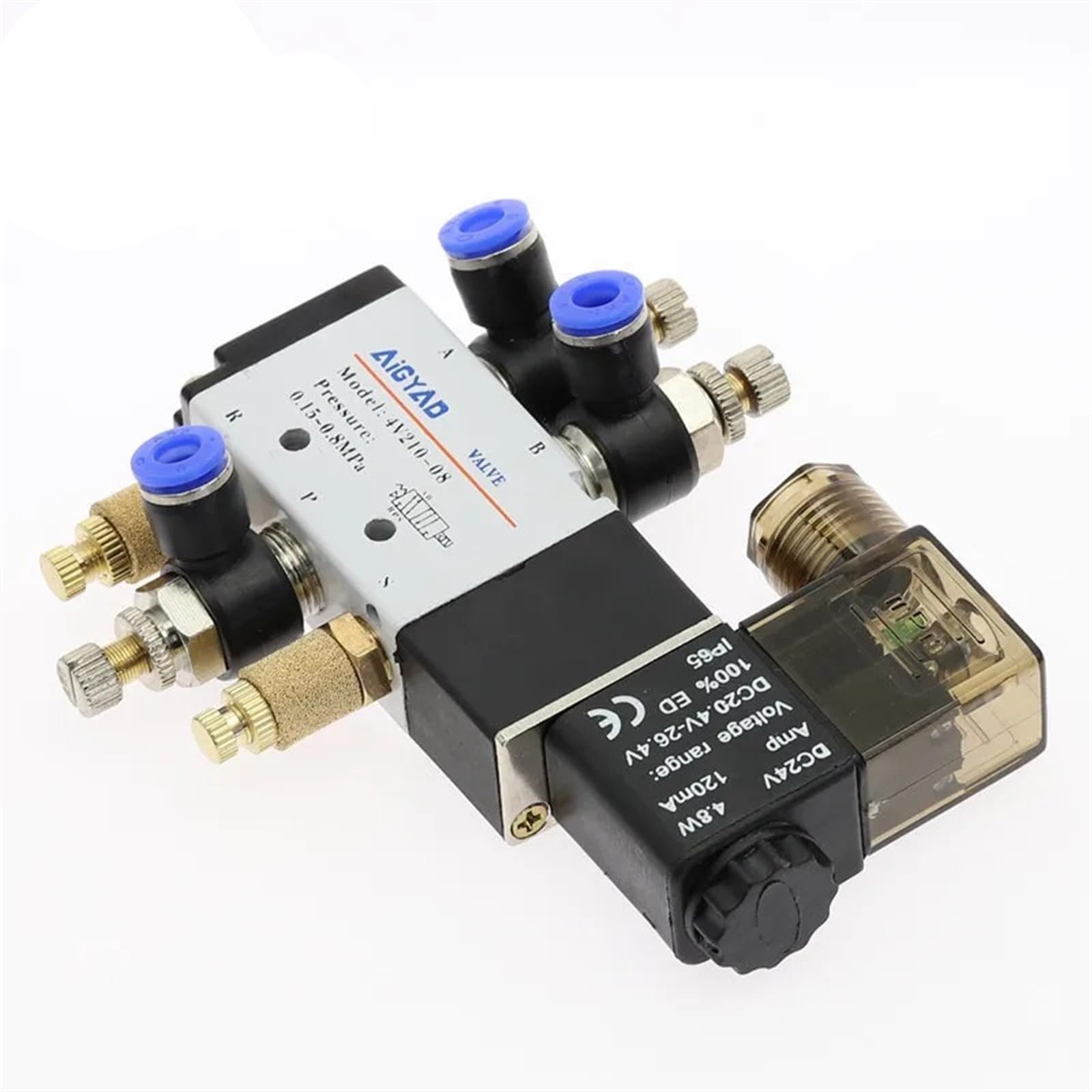 Electroválvula neumática eléctrica de 5 vías y 2 posiciones, control aire gas, válvula magnética, 12 V, 24, 220, bobina, manguera 4 mm a | Sl 6mm Adjust,DC12