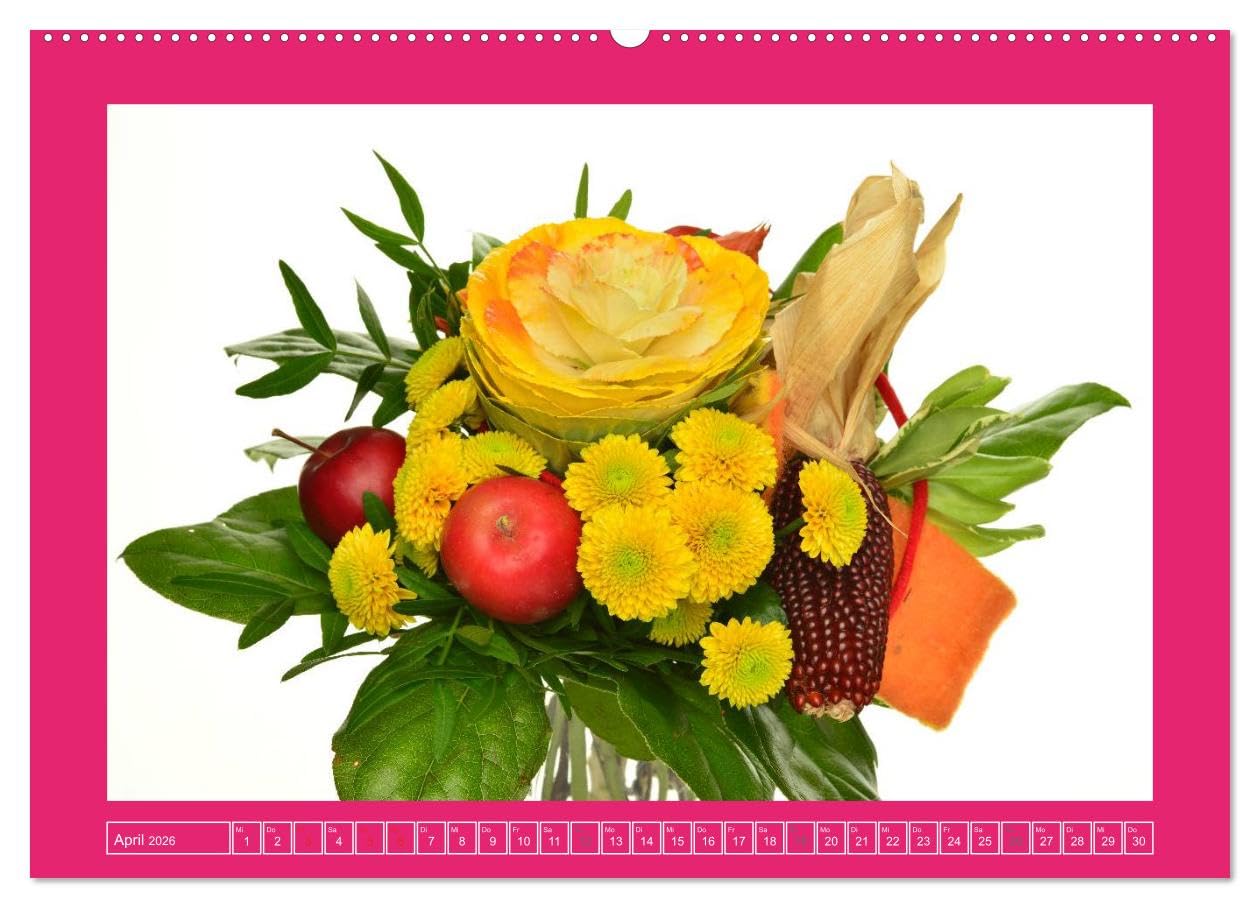 Für jeden Monat ein Dankeschön an Dich! - 12 Blumensträuße (hochwertiger Premium Wandkalender 2026 DIN A2 quer), Kunstdruck in Hochglanz: 12 schöne Blumensträuße (CALVENDO Natur)